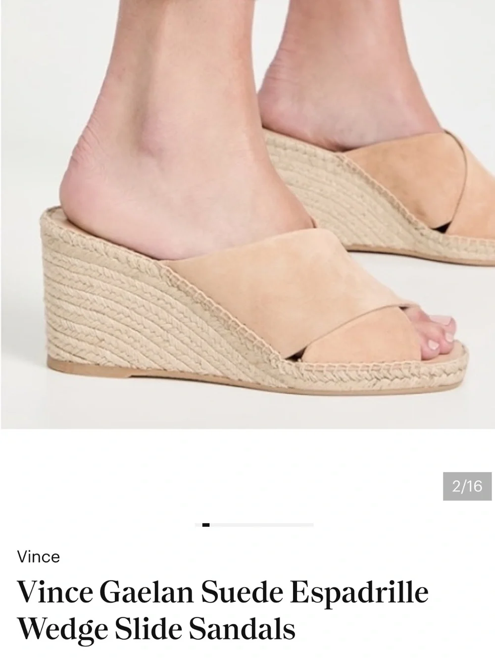 Vince Gaelan Suede Wedge Sandal Size 7